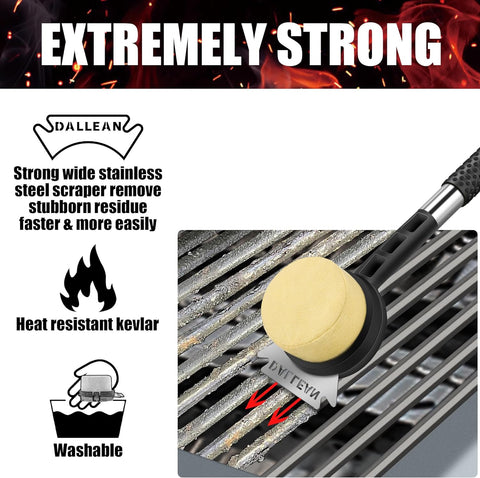 Image of BBQ Grill Brush Bristle Free for Outdoor Grill, Grill Accessories with Sponge Replaceable Scraper Grill Brush Head, Steam Grate Cleaner,Bbq Cleaning Brush, Bristle Free Grill Brush and Scraper