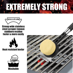 BBQ Grill Brush Bristle Free for Outdoor Grill, Grill Accessories with Sponge Replaceable Scraper Grill Brush Head, Steam Grate Cleaner,Bbq Cleaning Brush, Bristle Free Grill Brush and Scraper