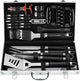 26PC Exclusive BBQ Grill Accessories in Aluminum Case for Birthday Christmas Grilling Gifts - Premium Grill Utensils Set with Barbecue Claws, Meat Injector, Thermometer for Smoker, Camping