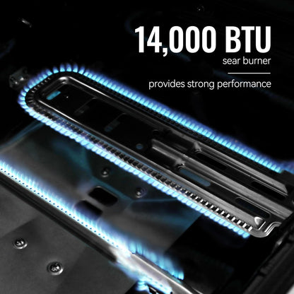 GA5401T 5-Burner BBQ Propane Grill with Sear Burner and Side Burner, Stainless Steel Barbecue Gas Grill for Outdoor Patio Garden Picnic Backyard Cooking, 64,000 BTU, Silver