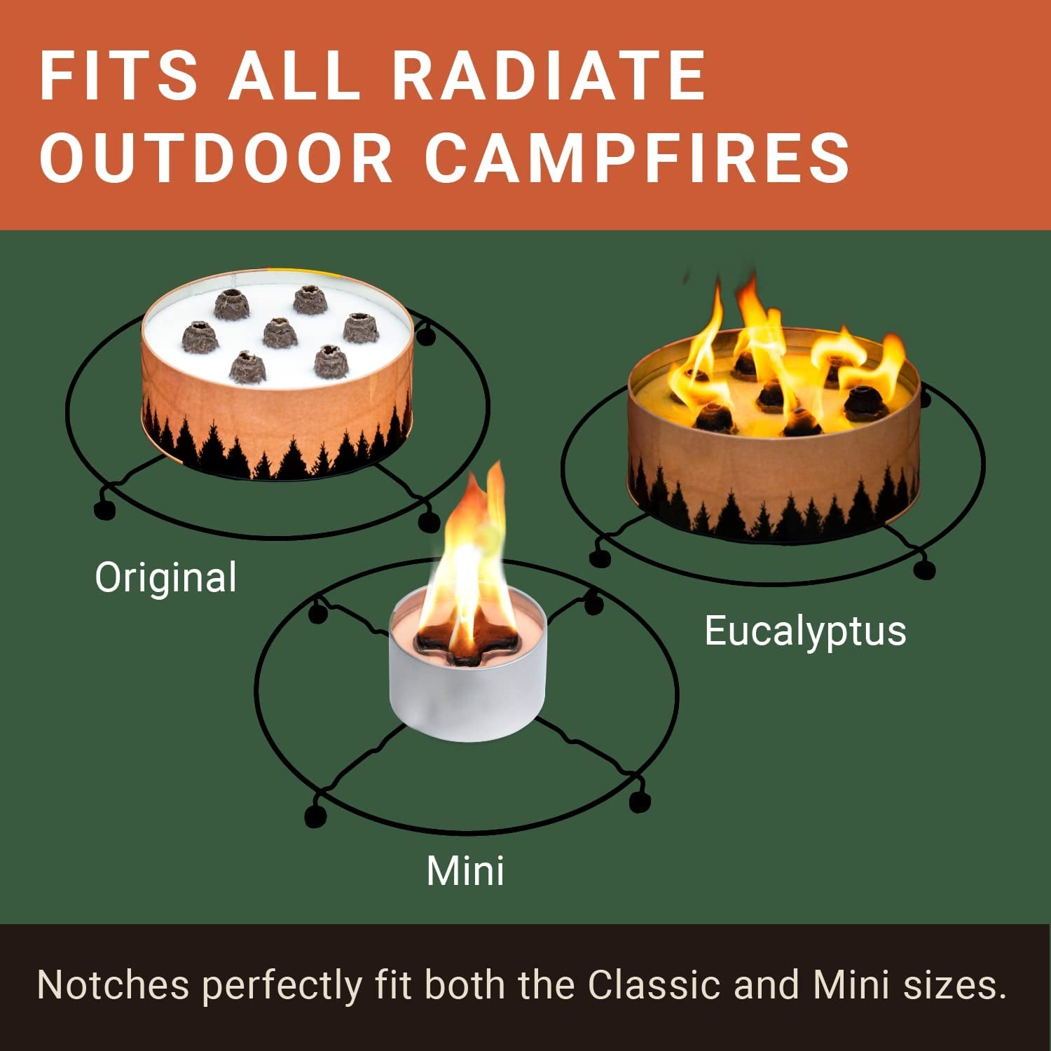 Radiate - Campfire Trivet - Turn Your Campfire into a Tabletop Experience - Metal Holder Campfire and Campfire Mini - Powder-Coated Steel - 13.4" Diameter