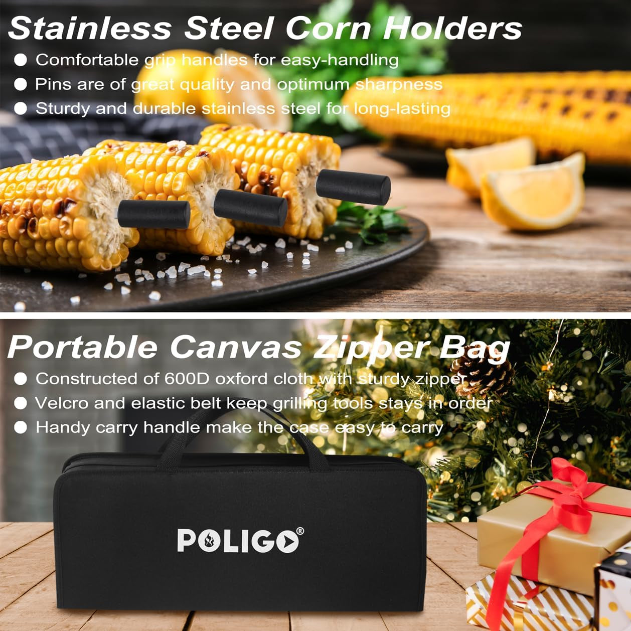 26 PCS Grill Set Backyard BBQ Grill Accessories Stainless Steel Grill Utensils Set with Bag for Christmas Dads Birthday - Camping BBQ Tools Grilling Tools Set Ideal Grilling Gifts for Men Women