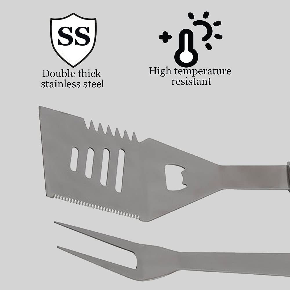 Grill Utensils Set,Bbq Grilling Accessories, Grill Set Gifts for Men Grill Tools, Barbeque with Apron, Stainless Steel Grill Kit Set Gifts for Men or Dad,Outdoor Camping Best Gifts (Style 2)