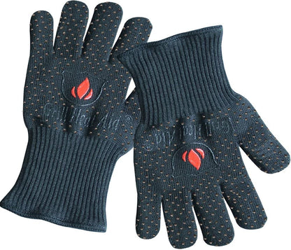 Extreme Heat Resistant Grill Gloves: Premium Insulated & Silicon Lined Fiber Mitts for Cooking, BBQ, Grilling, Frying & Baking for Indoor Outdoor, Kitchen & Oven