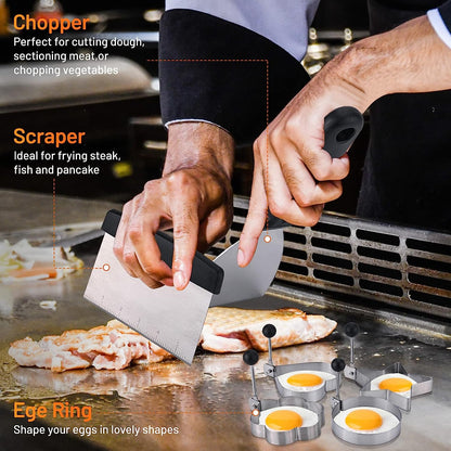 Blackstone Griddle Accessories Kit,41Pcs Flat Top Grill Accessories Set for Blackstone and Camp Chef,Professional Stainless Steel Griddle Grill Tools Set for Outdoor BBQ Teppanyaki Camping