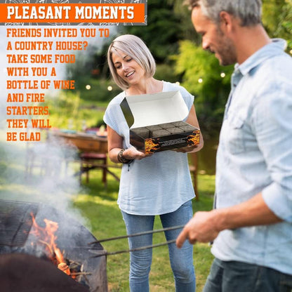 Fire Starter - Fire Starters for Campfires Charcoal Grill Starter, Fireplace, Firepits, Smokers. Only One Piece to Light a Fire.10-15 Min Burns Time Height of Fire 6-7 Inch. Made Ukraine