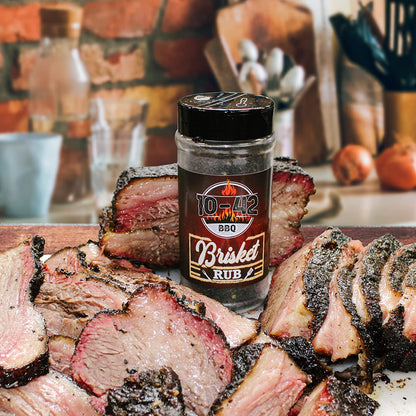10-42 BBQ Brisket Rub - All-Natural Spice Seasoning for Steak, Rib, Beef Brisket - Barbecue Meat Seasoning Dry Rub - BBQ Rubs and Spices for Smoking and Grilling - No MSG, 0 Calorie - 10.5Oz Bottle