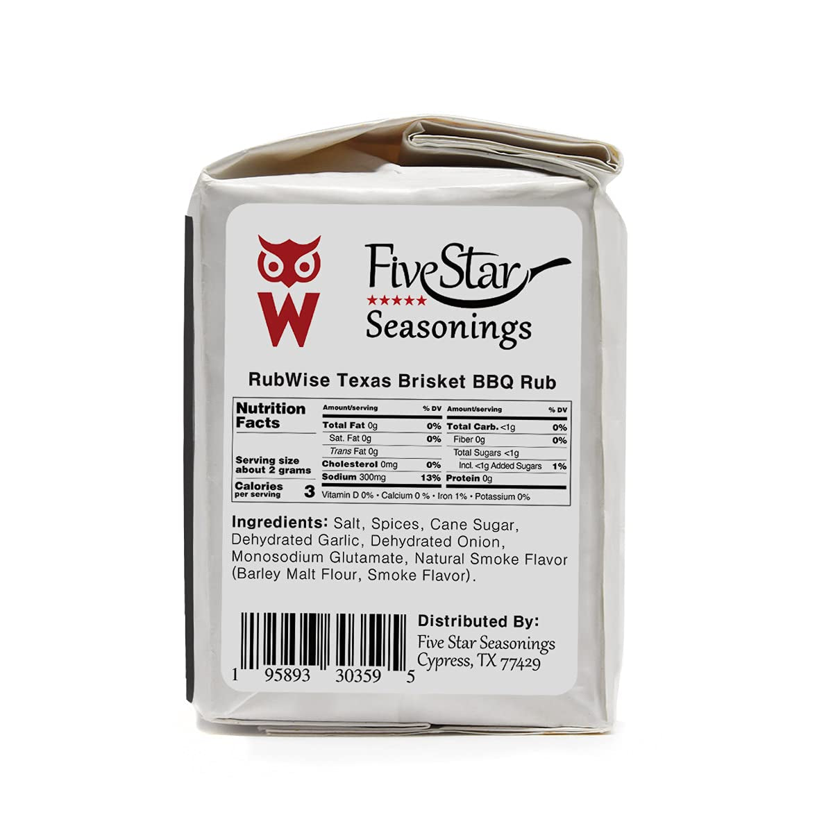 Texas Style Brisket Rub by Rubwise | Brisket BBQ Rub & Spices for Smoking and Grilling | Beef Seasoning Dry Rub | Smokey Savory Barbecue & Grill Blend | Great on Brisket, Steaks, Ribs & Burgers (1Lb)