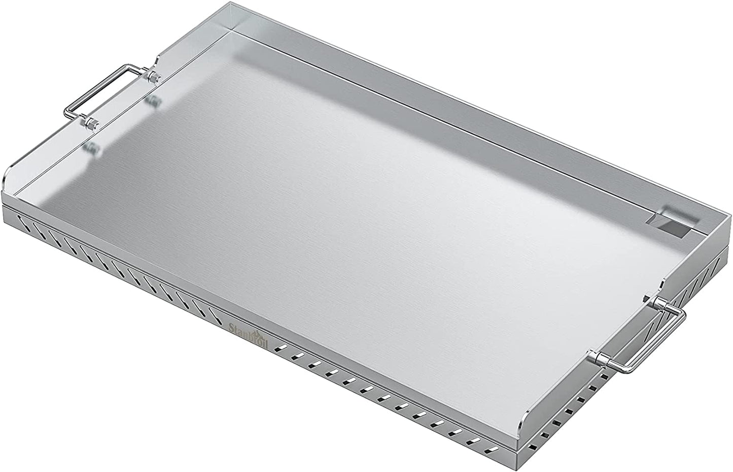 28 Inch Stainless Steel Flat Top Gas Grill Griddle Replacement for Blackstone 2-Burner Propane Fueled Grill Improved New Rear Grease Management System (Improved Version)