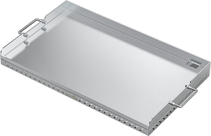 28 Inch Stainless Steel Flat Top Gas Grill Griddle Replacement for Blackstone 2-Burner Propane Fueled Grill Improved New Rear Grease Management System (Improved Version)