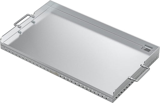 28 Inch Stainless Steel Flat Top Gas Grill Griddle Replacement for Blackstone 2-Burner Propane Fueled Grill Improved New Rear Grease Management System (Improved Version)