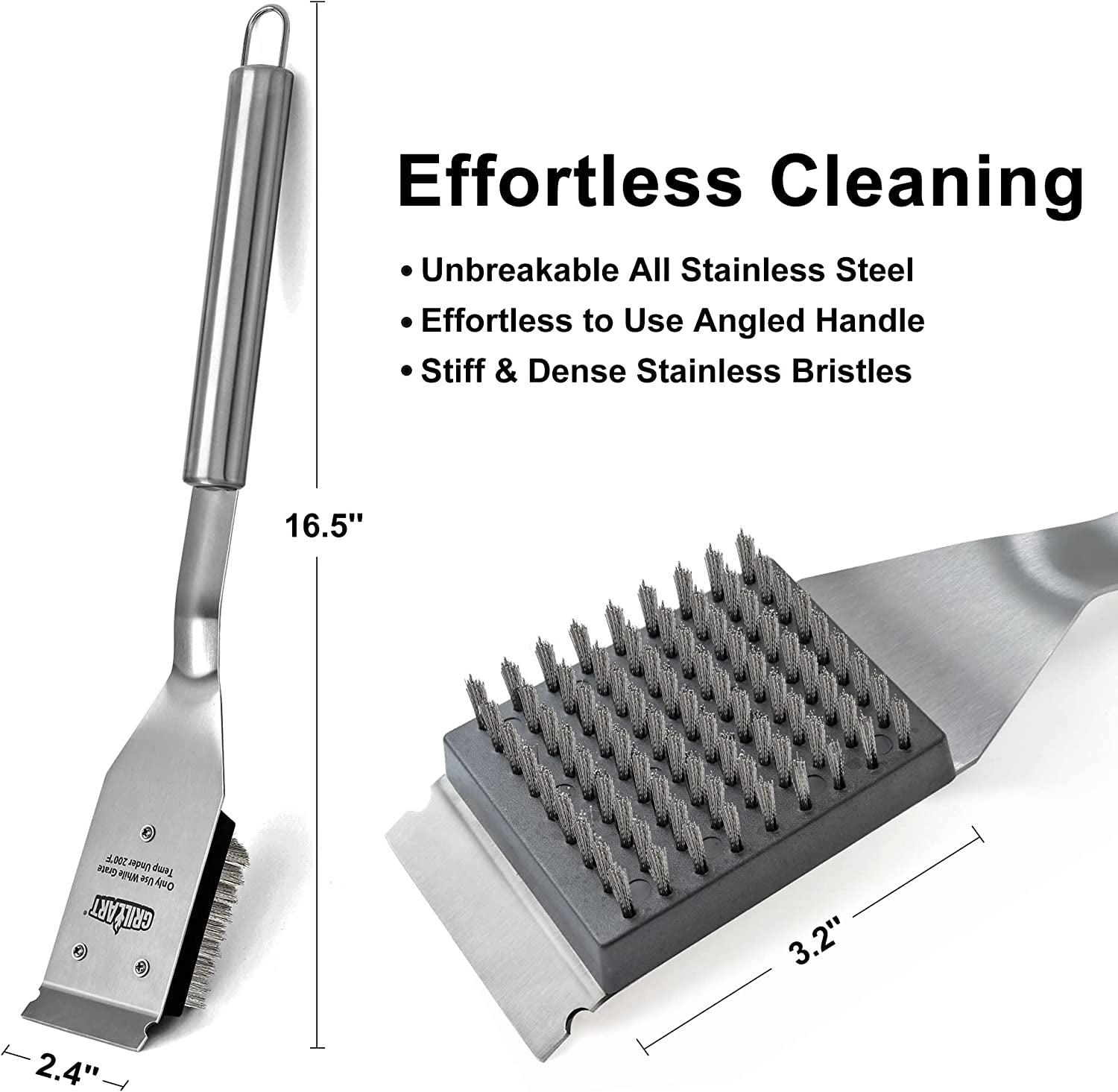 Grill Brush and Scraper, Wire BBQ Grill Brush for Outdoor Grill, 16.5” Grill Cleaning Brush BBQ Grill Accessories, Safe Grill Cleaner Brush-Ideal Gift for Men/Dad BBQ Brush for Grill Cleaning