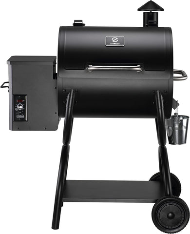 Image of ZPG-550A Wood Pellet Grill & Smoker, 16Lbs Large Hopper Capacity, 585 Sq in Cooking Area, 8 in 1 Versatility, Black