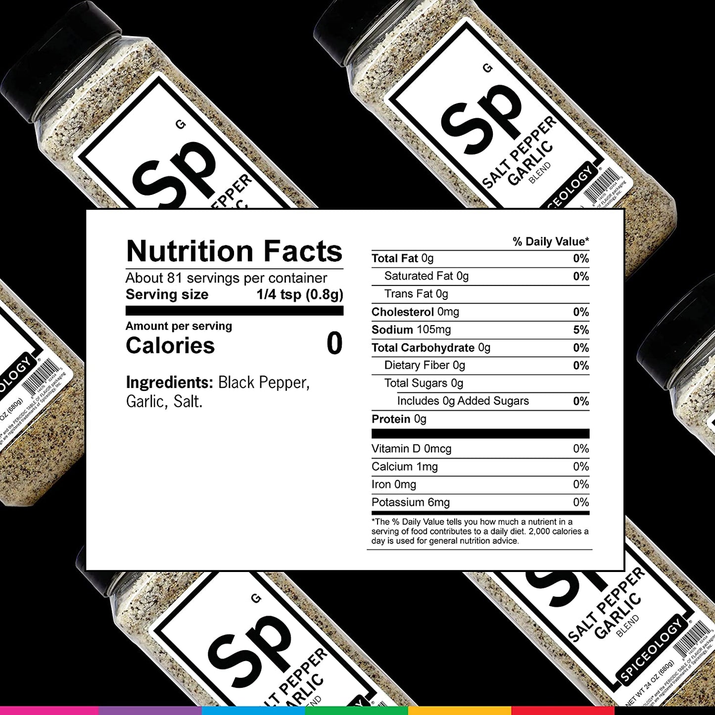 Spiceology - Salt Pepper Garlic - SPG - Use On: Steak, Chicken, Hamburgers, Brisket, Turkey, Stew - BBQ Rub - Seasoned Salt - Spices and Seasonings - Grill Seasoning