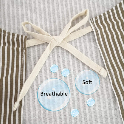 Aprons 2 Pack Adjustable Bib Aprons with 2 Pockets Cotton Linen Cooking Kitchen Chef Apron for Women and Men