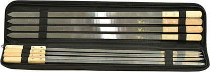G & F Products 25619 2020 23 Inch Long 5/8 Inch Wide 2Mm Thin Stainless Steel BBQ Skewer 8 Piece, Silver
