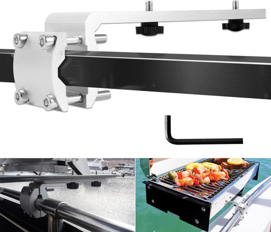58182 Replacement for Any Kuma BBQ Grill Inboard/Outboard Marine Rail Mount Grill Bracket Kit