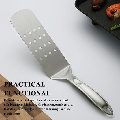 Evanda Metal Grill Spatula, Stainless Steel Barbecue Turner, Handle Heat Resistant and No Melt, Great for Outdoor BBQ, Teppanyaki, Camping