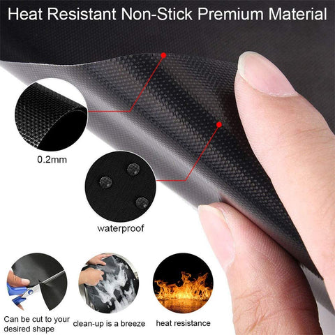 Image of Grill Mats for Outdoor Grill, Grill Mats Non Stick Set of 5 BBQ Grill Mat Baking Mats Teflon BBQ Grill Accessories Reusable,Works on Gas, Charcoal, Electric Grill 15.75 X 13-Inch, Black