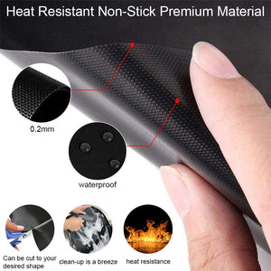 Grill Mats for Outdoor Grill, Grill Mats Non Stick Set of 5 BBQ Grill Mat Baking Mats Teflon BBQ Grill Accessories Reusable,Works on Gas, Charcoal, Electric Grill 15.75 X 13-Inch, Black