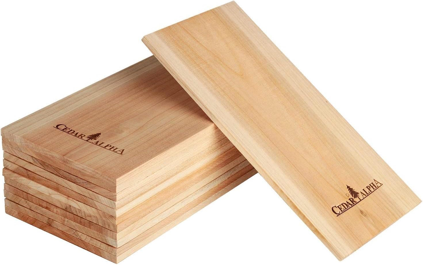 12 Pack Premium Cedar Planks for Grilling Salmon, Meat Fish and Veggies. Adding Extra Smoke and Flavor, Soaking Fast, Easy to Use Cedar Grilling Planks (11"X5.5", Natural Cedar Wood)