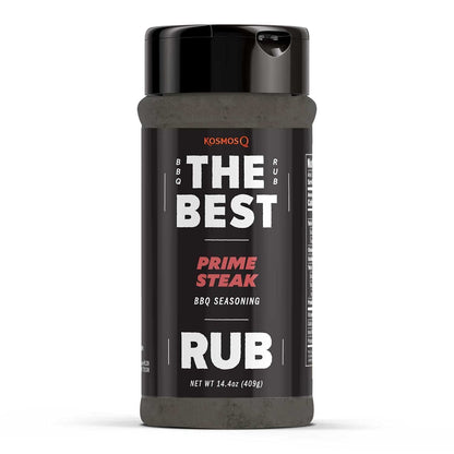 Kosmos Q the Best Prime Steak Rub - BBQ Meat Dry Rub & Prime Steak Seasoning - Use on Steak, Ribs, Pork Chops, Chuck Roast & Beef Brisket (14.4 Oz)