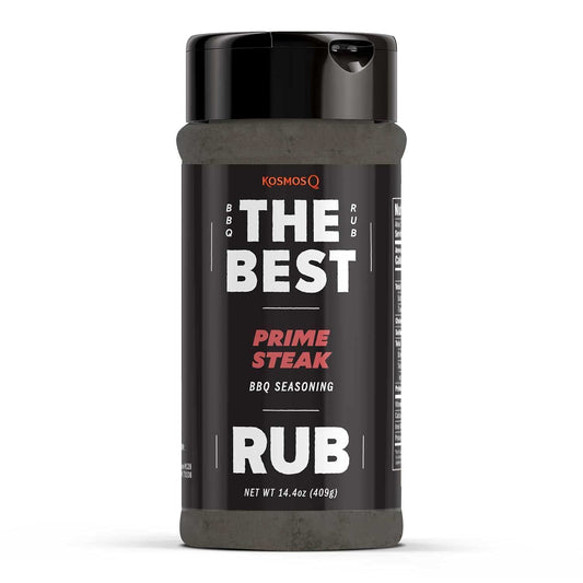 Kosmos Q the Best Prime Steak Rub - BBQ Meat Dry Rub & Prime Steak Seasoning - Use on Steak, Ribs, Pork Chops, Chuck Roast & Beef Brisket (14.4 Oz)