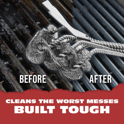 BBQ-AID Grill Brush for Outdoor Grill Bristle Free - 18" BBQ Brush for Grill Cleaning Kit - Safe BBQ Grill Cleaner Brush and Scraper - Stainless Grill Cleaning Brush for Any Grill, Grill Accessories