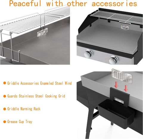 Image of Magnetic Grease Gate Food Mesh Screen Block Food from Falling into Rear Grease Trap Cup Tray,Griddle Accessories for Blackstone Griddles.Powerful Magnetism&Heat Resistance