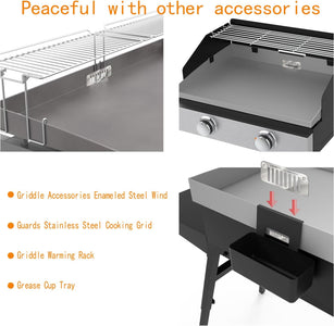 Magnetic Grease Gate Food Mesh Screen Block Food from Falling into Rear Grease Trap Cup Tray,Griddle Accessories for Blackstone Griddles.Powerful Magnetism&Heat Resistance