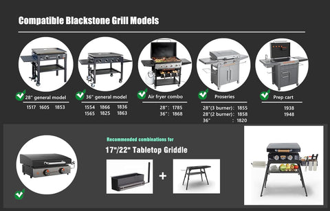 Image of Griddle Caddy for Blackstone Grill Accessories, Compatible with 28”/ 36”/ Pro-Series & Air-Fryer Combo, Grilling Condiment Squeeze Bottle Container with Magnetic Tool Holder & Paper Towel Holder