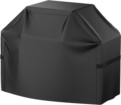 BBQ Grill Cover, Waterproof, Weather Resistant, Rip-Proof, Anti-Uv, Fade Resistant, with Adjustable Velcro Strap, Gas Grill Cover for Weber,Char Broil,Nexgrill Grills, Etc. 58 Inch, Black
