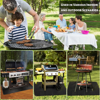 48 X 30 Inch under Grill Mats for Outdoor Grill Fireproof Grill Pad for Fire Pit Grill Deck Patio Protector BBQ Mat Indoor Fireplace Mat Fire Pit Mat Water Resistant & Oil Proof Pad