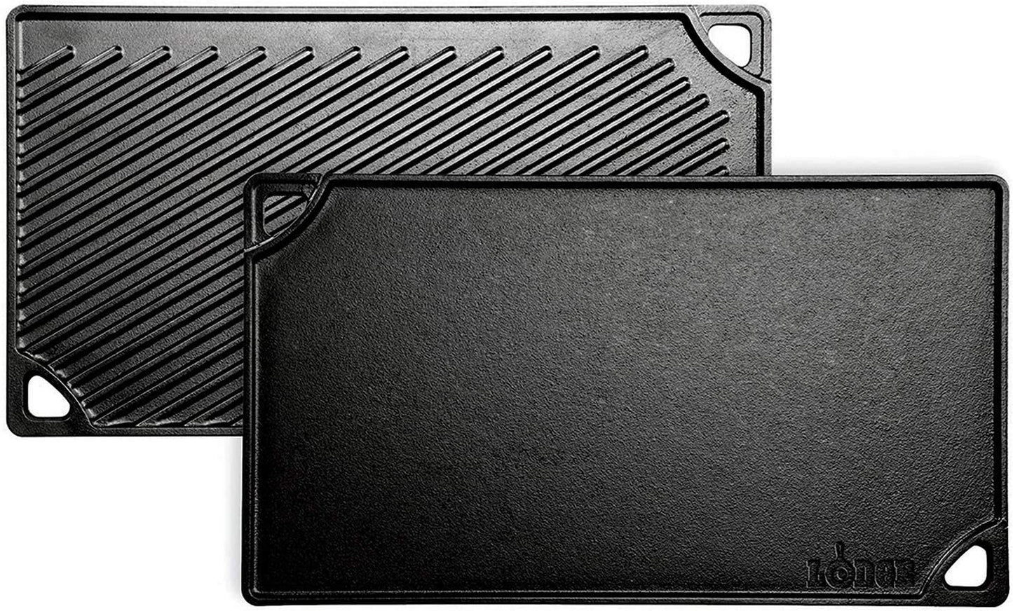 LDP3 Cast Iron Rectangular Reversible Grill/Griddle, 9.5-Inch X 16.75-Inch, Black