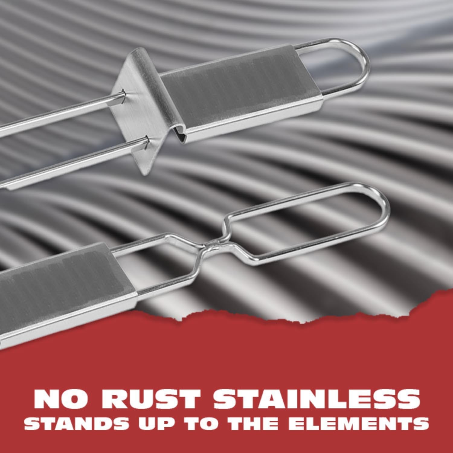 Premium Barbecue Metal Skewers for Kabobs with Quick Release - Double Pronged, Stainless Steel Metal Skewers for Grilling - Kebab Skewers, Shish Kabob Skewers, Kabob Sticks, Veggies & More