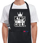 100% Cotton Funny Aprons King of the Grill with 2 Pockets BBQ Grilling Adjustable Bib Aprons Gifts for Men Husband Dad Friends Father
