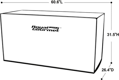 Royal Gourmet CR6008 60" Grill Cover, Durable Oxford Polyester Outdoor BBQ Cover for Flat Top Griddle, Water Resistant, Weather Protection, Black