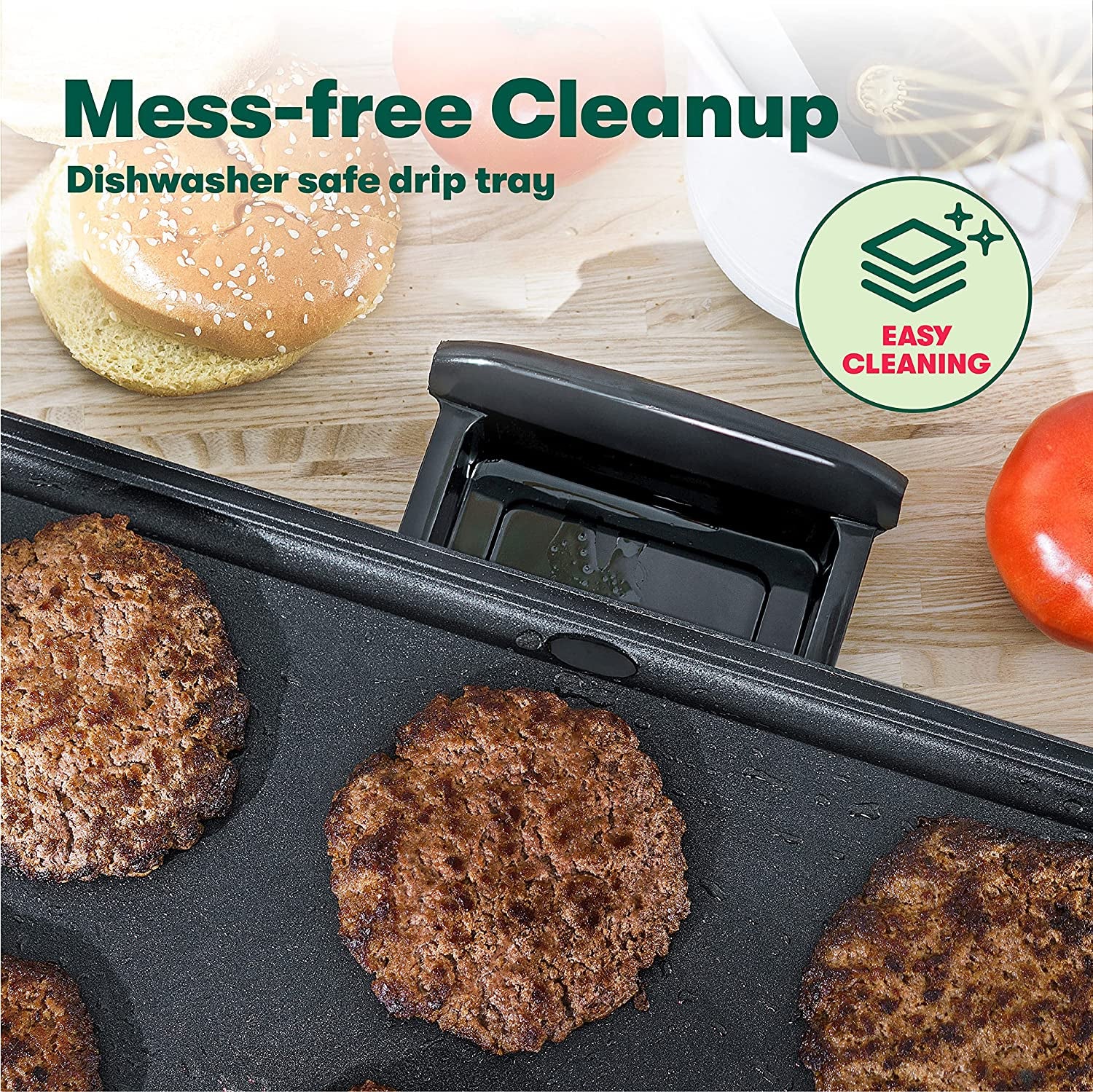Electric Griddle with Warming Tray - Smokeless Indoor Grill, Nonstick Surface, Adjustable Temperature & Cool-Touch Handles, 10" X 18", Copper/Black