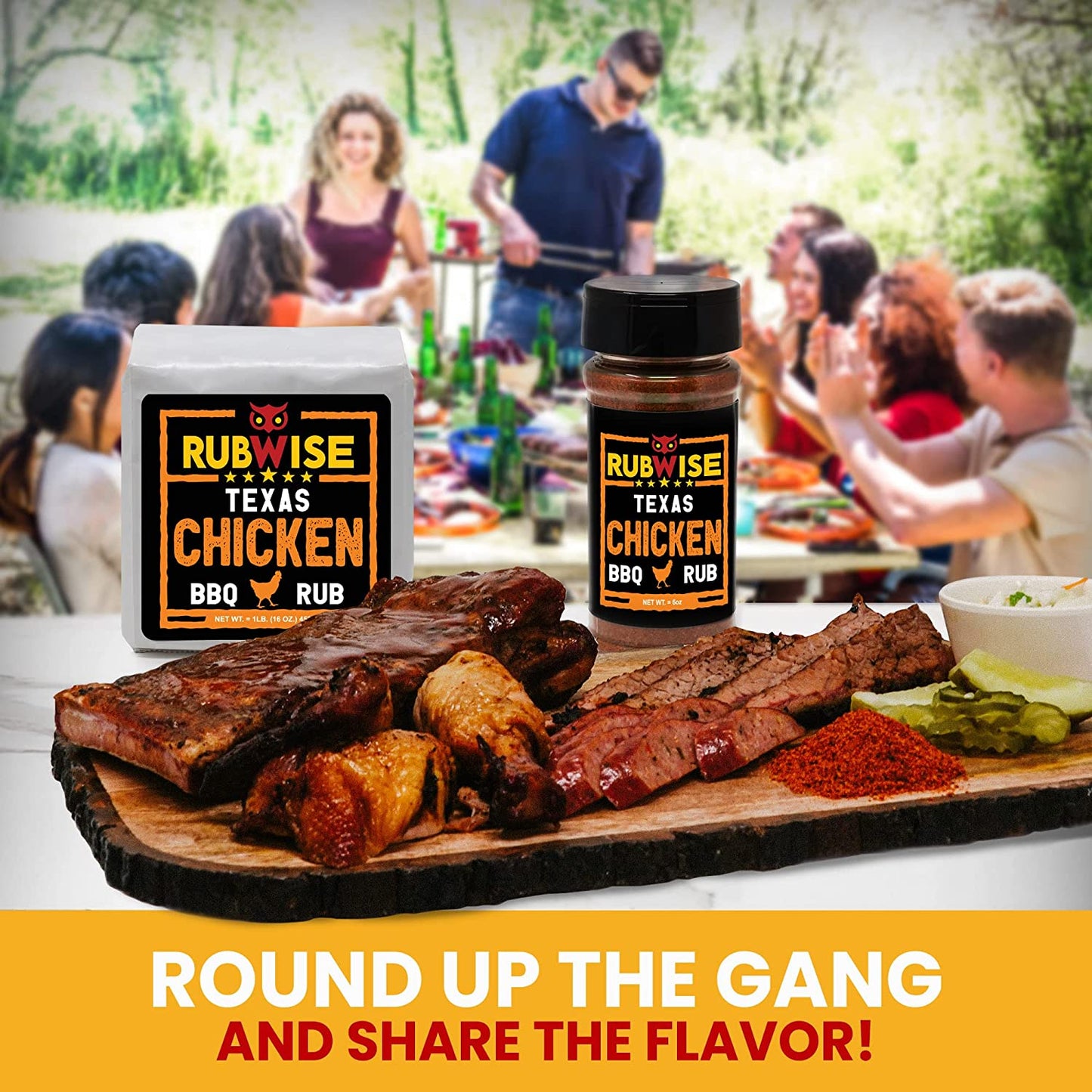 Texas Style Chicken Rub & Pork Rub by Rubwise | BBQ Rub & Spices for Smoking & Grilling | Dry Rubs | Great on Chicken, Turkey, Duck, Burgers, Chops, Pork Butt, Tenderloin & More | NO MSG (1Lb Each)