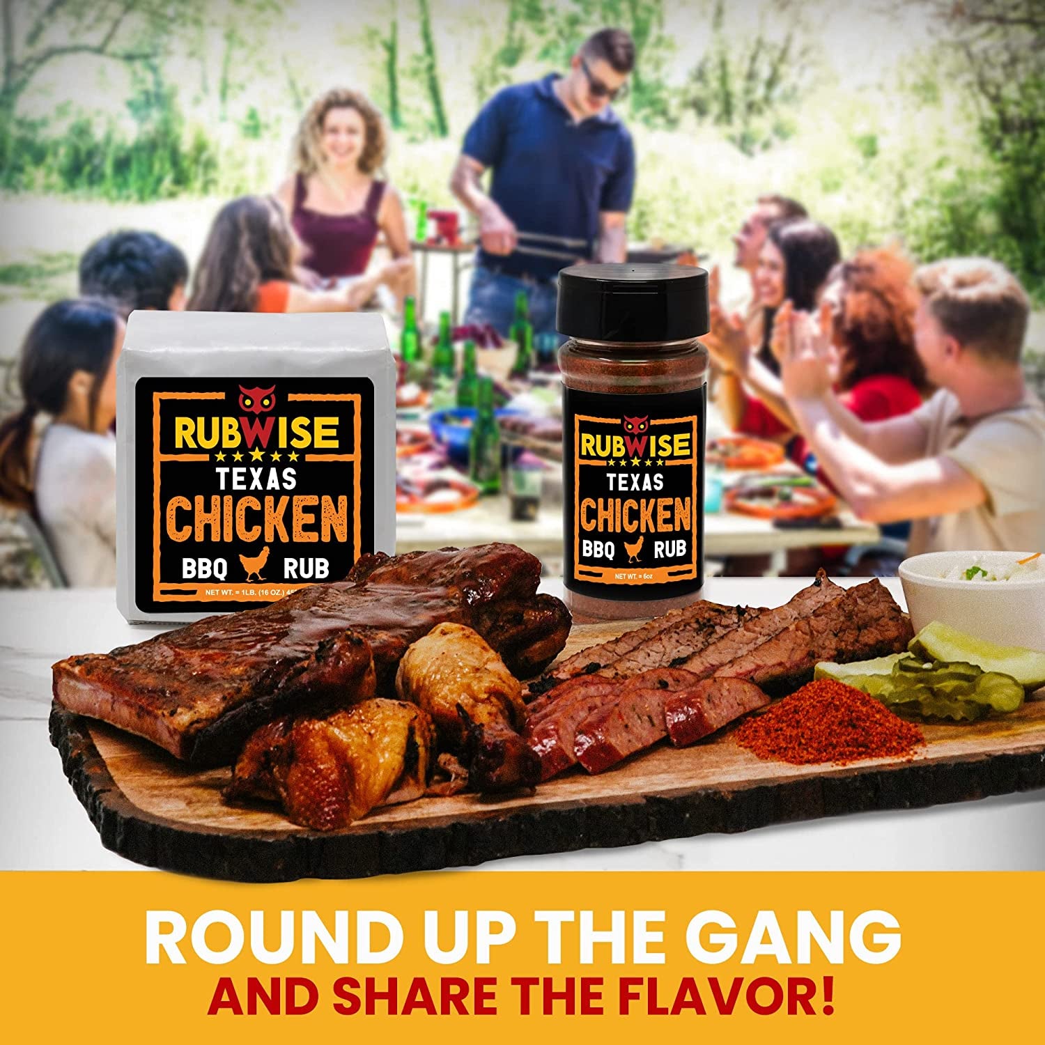 Texas Style Chicken Rub & Pork Rub by Rubwise | BBQ Rub & Spices for Smoking & Grilling | Dry Rubs | Great on Chicken, Turkey, Duck, Burgers, Chops, Pork Butt, Tenderloin & More | NO MSG (1Lb Each)