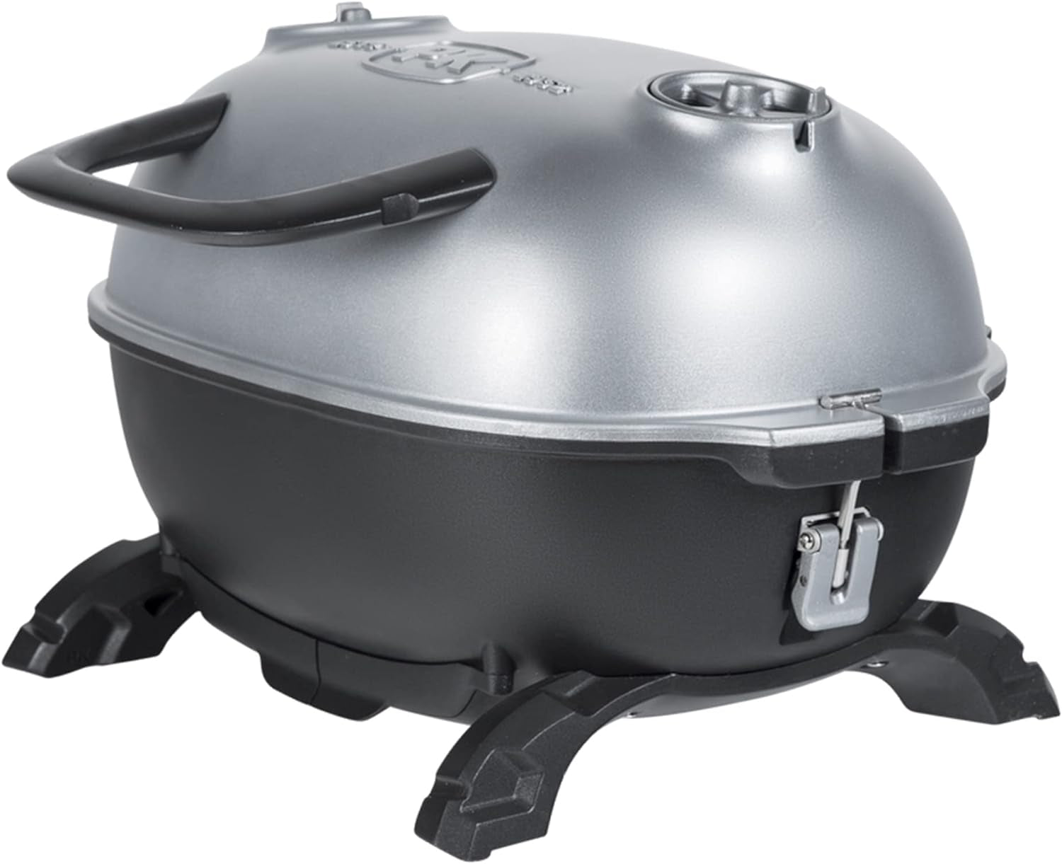 PK Grills Portable Charcoal BBQ Grill and Smoker with Lid, Cast Iron Aluminum Outdoor Kitchen Cooking Mini Small Barbecue Grill for Camping, Backyard Grilling, Park, Tailgating, Grey PK PK200-SFL