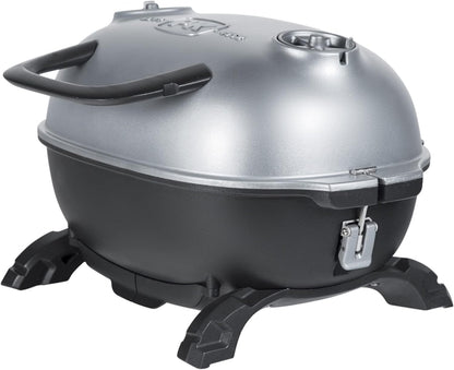 PK Grills Portable Charcoal BBQ Grill and Smoker with Lid, Cast Iron Aluminum Outdoor Kitchen Cooking Mini Small Barbecue Grill for Camping, Backyard Grilling, Park, Tailgating, Grey PK PK200-SFL