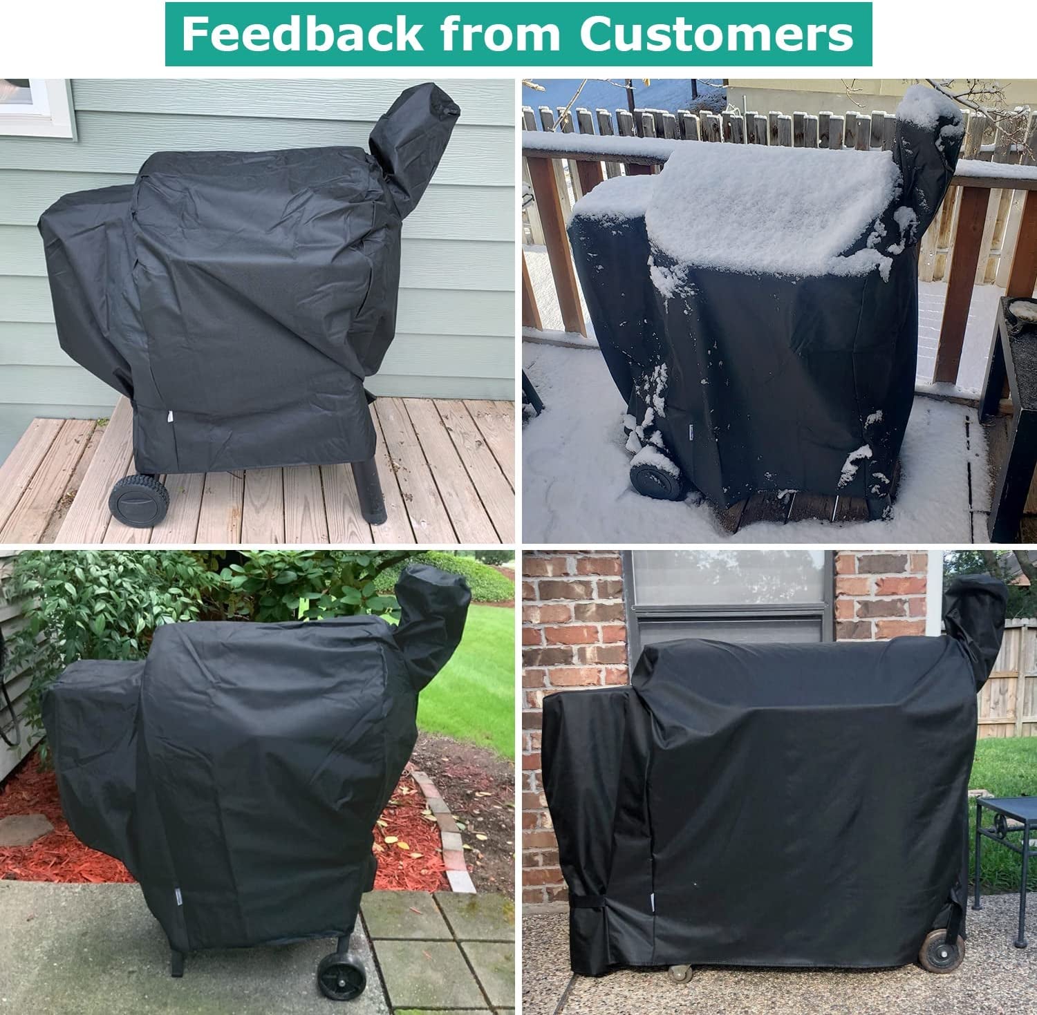 Outdoor Heavy Duty Waterproof Wood Pellet Grill and Smoker Cover, UV Resistant Full Length BBQ Grill Cover Compatible for Traeger 22 Series, Lil' Tex Grill and Z Grill, All Weather Protection