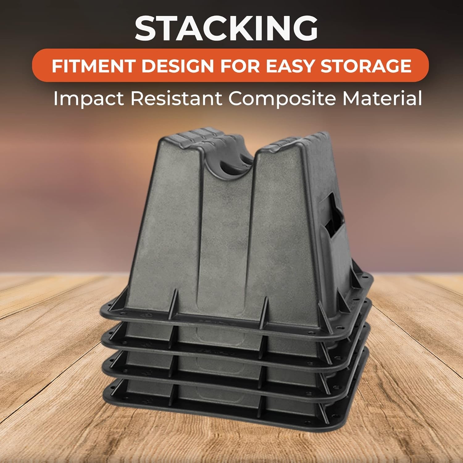 Pontoon Storage Blocks - Heavy Duty, Stackable & Weather Resistant - Perfect for Winterizing, Boat Protection & Maintenance (Set of 4)
