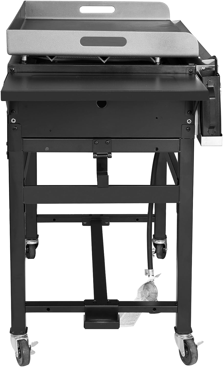 GB4001B 4-Burner Flat Top Gas Grill 52000-BTU Propane Fueled Professional Outdoor Griddle 36Inch Backyard Cooking with Side Table, Black