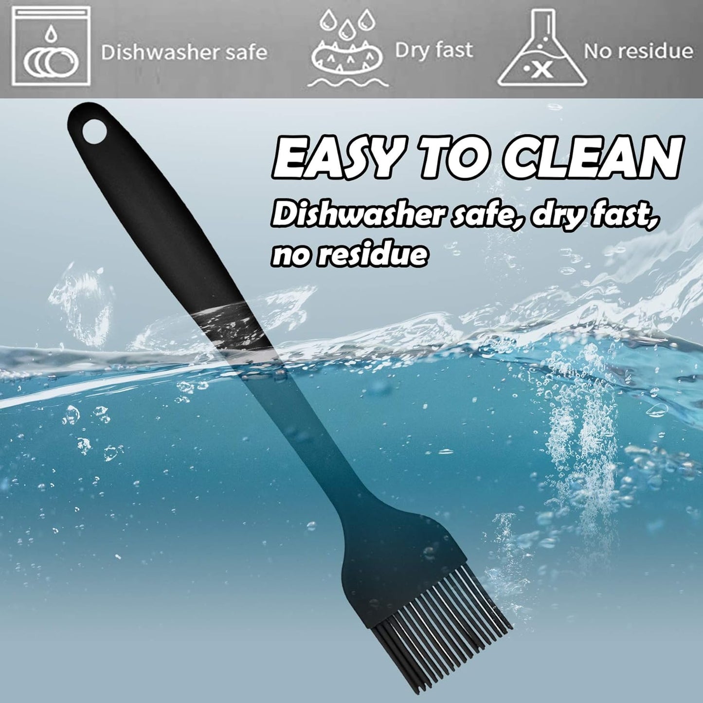 2 in 1 Silicone Basting Brush Spatula, Food Grade Spread Oil Brush, Heat Resistant BBQ Brush Pastry Spatula for Baking