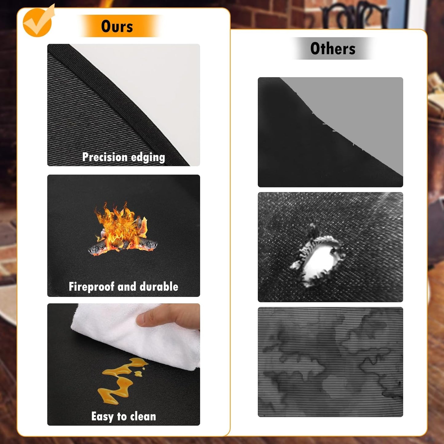 40" round Fire Pit Mat 3-Layer Outdoor under Grill Mat Patio Deck Protector BBQ Mat,Fire Proof Pads for Solo Stove Bonfire under Fire Pit,Charcoal Grills,Griddles and Smokers