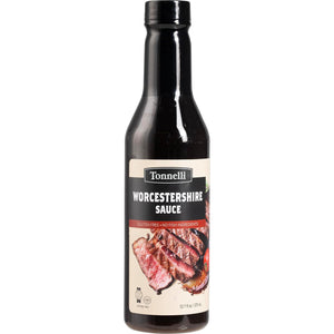 Tonnelli Vegan Friendly Worcestershire Sauce 12.7Oz | Vegan, Fish Free, Gluten Free, Kosher