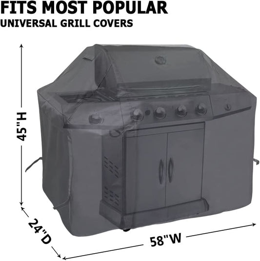 Icover Gas Grill Cover 58 Inch 600D Canvas Waterproof UV Resistant Heavy Duty BBQ Cover 7130 for Weber 3 Burner Grill,Char Broil,Holland, Jenn Air
