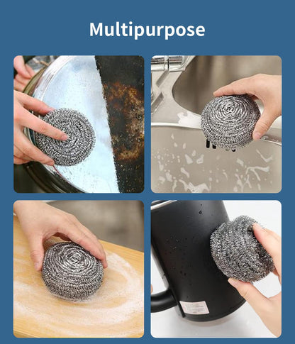 6Pcs Scourer Steel Wool Scrubber - Steel Wool for Cleaning Dish Pots Pans Grills Stainless Steel Scrubber for Kitchen Sinks Cleaning Steel Wool Pads Metal Scrubber, Flexible